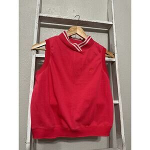 VTG Nike Pink Coral Medium Sleeveless Tennis Sportswear Workout Tank Embroidered